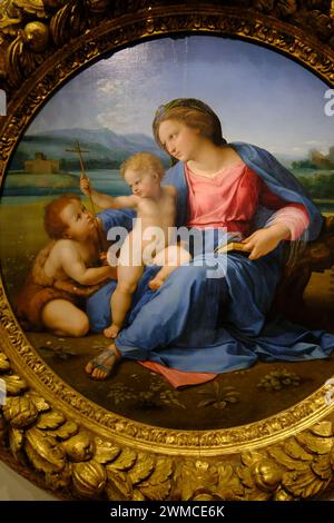 The Alba Madonna C.1510 by Raphael Marchigian display in National Gallery of Art.Washington DC.USA Stock Photo