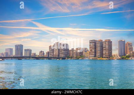 Typical sky rappers of Cairo, view from the Nile, Egypt Stock Photo - Alamy