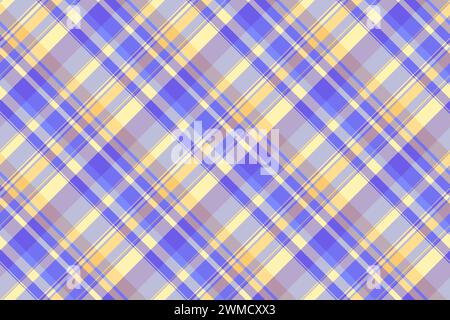 Uniform tartan background check, chinese new year seamless pattern plaid. Vivid fabric textile texture vector in pastel and indigo color. Stock Vector
