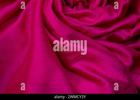 A pink cloth elegantly placed at the center Stock Photo