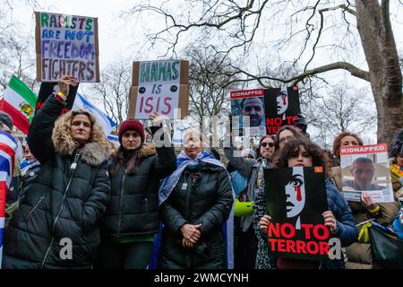 Tavistock Square, London, UK. 25th February 2024. On the site of one of London's worst terror attacks, the 7/7 bombing, Muslim leaders unite with the Oct 7 massacre survivors from the “NOVA” music festival to say 'No To Terror' Photo by Amanda Rose/Alamy Live News Stock Photo