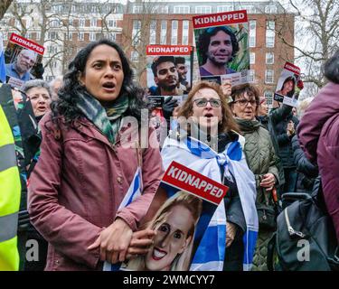 Tavistock Square, London, UK. 25th February 2024. On the site of one of London's worst terror attacks, the 7/7 bombing, Muslim leaders unite with the Oct 7 massacre survivors from the “NOVA” music festival to say 'No To Terror' Photo by Amanda Rose/Alamy Live News Stock Photo