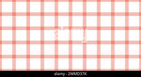Proud check seamless fabric, quality textile tartan plaid. Multicolor texture pattern vector background in salmon and white color. Stock Vector