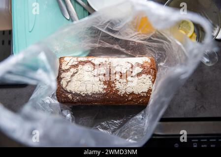rye bread, sourdough, in a bag, straight from the bakery Stock Photo
