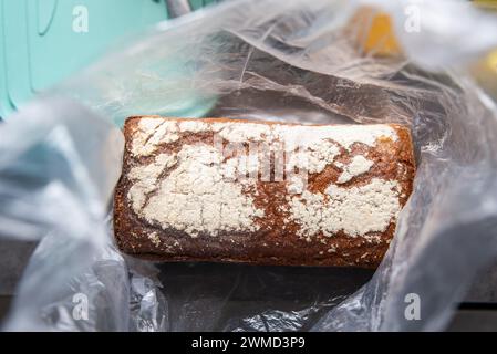 rye bread, sourdough, in a bag, straight from the bakery Stock Photo
