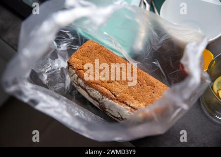 rye bread, sourdough, in a bag, straight from the bakery Stock Photo
