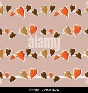 hearts - seamless pattern.  heart shapes in different sizes and colors for Valentines Day background. Stock Photo