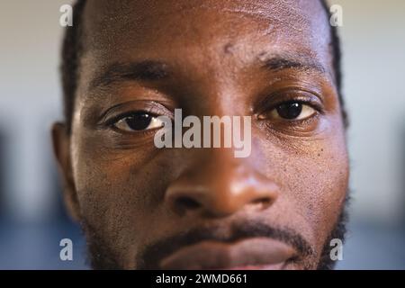 Close-up of an African American man's face Stock Photo