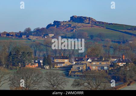 A distant shot of Almscliffe Crag near Harrogate,North Yorkshire,UK Stock Photo