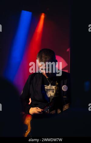 London punk band Rifle support The Chisel at their live set in The Globe at Cardiff Stock Photo