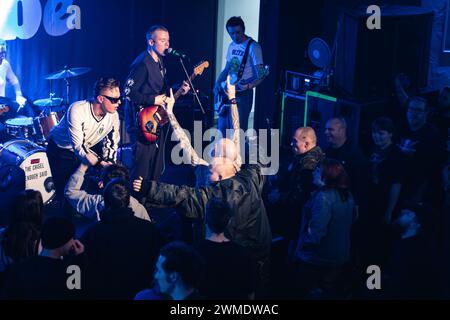 London punk band Rifle support The Chisel at their live set in The Globe at Cardiff Stock Photo