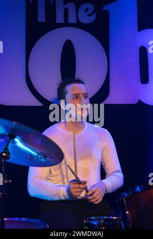 London punk band Rifle support The Chisel at their live set in The Globe at Cardiff Stock Photo