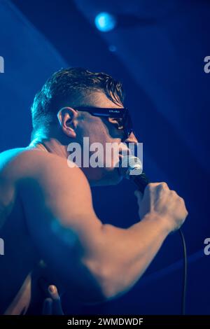 London punk band Rifle support The Chisel at their live set in The Globe at Cardiff Stock Photo