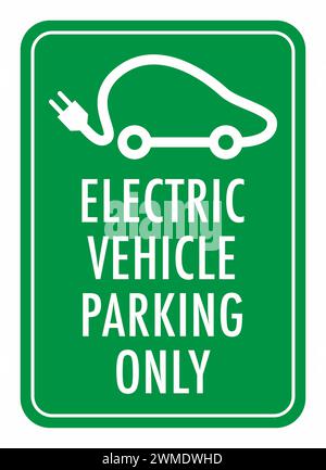 Sign for EV charging point and parking allowed only for electric vehicle Stock Photo