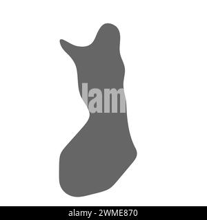 Finland country simplified map. Grey stylish smooth map. Vector icons isolated on white background. Stock Vector
