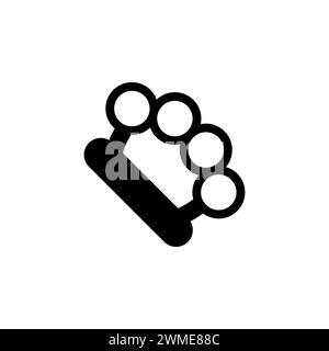 Brass Knuckles flat vector icon. Simple solid symbol isolated on white background Stock Vector