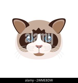 Cute Ragdoll Cat Clipart Illustration and Black and White. Kawaii Clip ...