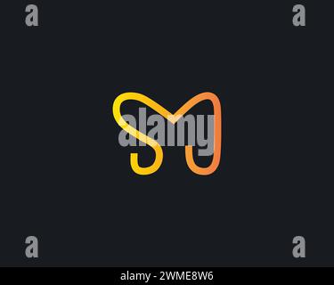 creative letter SM logo design vector template Stock Vector