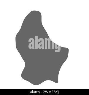 Luxembourg country simplified map. Grey stylish smooth map. Vector icons isolated on white background. Stock Vector