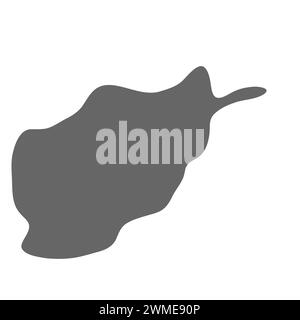 Afghanistan country simplified map. Grey stylish smooth map. Vector icons isolated on white background. Stock Vector