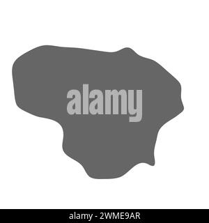 Lithuania country simplified map. Grey stylish smooth map. Vector icons isolated on white background. Stock Vector