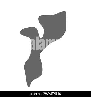 Mozambique country simplified map. Grey stylish smooth map. Vector icons isolated on white background. Stock Vector