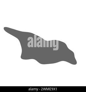 Georgia country simplified map. Grey stylish smooth map. Vector icons isolated on white background. Stock Vector