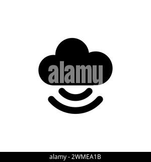 Cloud WIFI flat vector icon. Simple solid symbol isolated on white background Stock Vector
