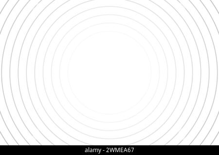 Scattered concentric circles background. Water ripples, epicenter, sun burst, radar, radio signal, target, sonar wave pattern. Minimalistic wallpaper. Simple graphic illustration. Stock Vector