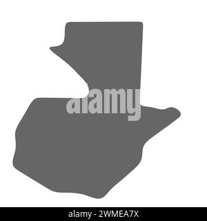 Guatemala country simplified map. Grey stylish smooth map. Vector icons isolated on white background. Stock Vector