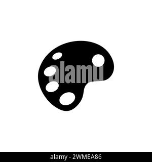 Paint Brush with Palette flat vector icon. Simple solid symbol isolated on white background Stock Vector