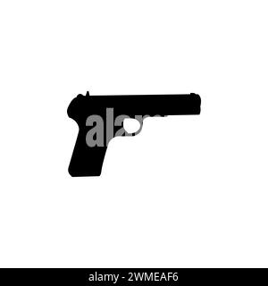 Pistol Gun flat vector icon. Simple solid symbol isolated on white background Stock Vector