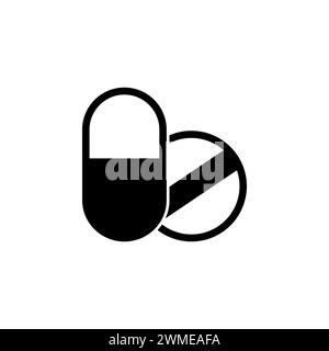 Pills flat vector icon. Simple solid symbol isolated on white background Stock Vector