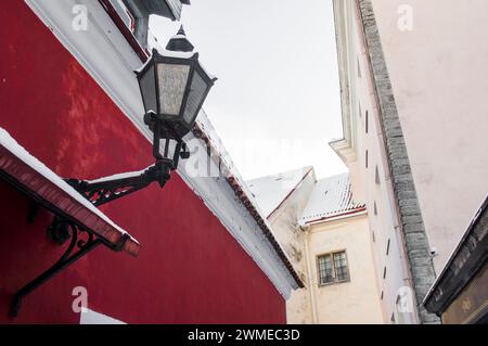 Tallinn's medieval old town in winter Stock Photo