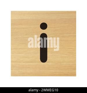 small i wood block on white with clipping path Stock Photo