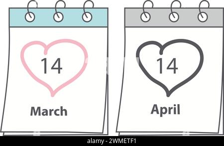 Icon calendar day - 14 March. 14th days of the month, vector ...