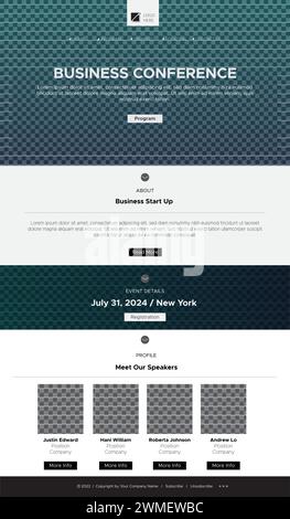 Business Conference Newsletter Design for Email Template. Stock Vector