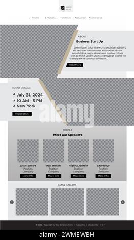 Corporate Event Newsletter Template Stock Vector