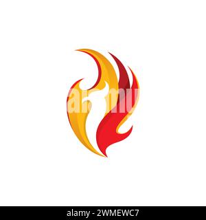 Fire Phoenix Logo Simple and Modern Design Stock Vector