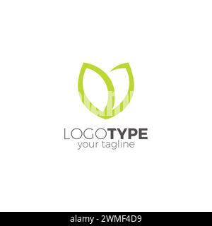 V Leaf Simple Logo Design. Letter V Flower Logo Stock Vector