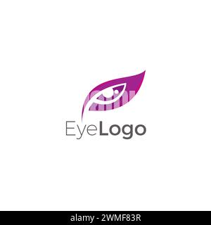 Eye logo Simple With Purple Color Stock Vector