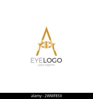 Eye Letter A logo. A Initial Logo. Healthcare Eye Logo Stock Vector