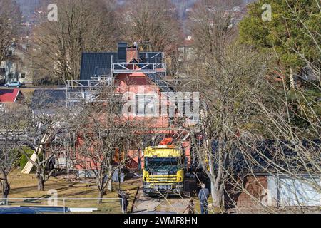 Roofing on a residential building Stock Photo