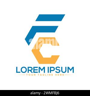 FC Letter Logo Design. Creative and Modern FC Letter Logo Design. Stock Vector