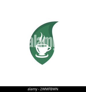 Drink Organic Icon. Coffee Leaf Icon Stock Vector