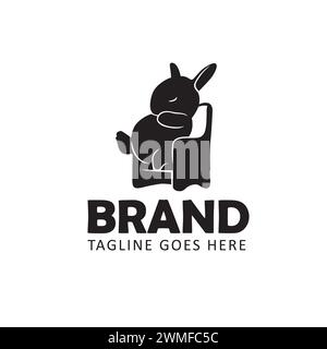 Rabbit logo design. Rabbit vector logo template. Rabbit vector logo template Stock Vector