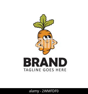 Carrot logo template. Carrot vegetable vector logo icon illustration design Stock Vector