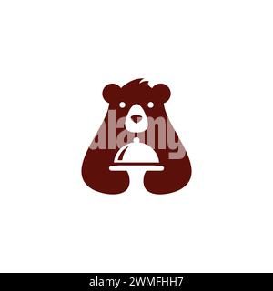 bear brings food logo. bear icon vector Stock Vector