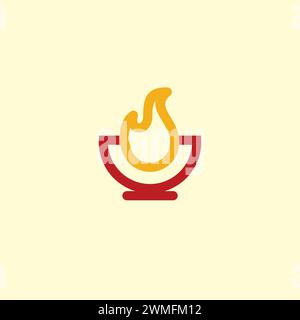 Hot Food Logo. Icon Food Logo. Flame Logo vector Stock Vector