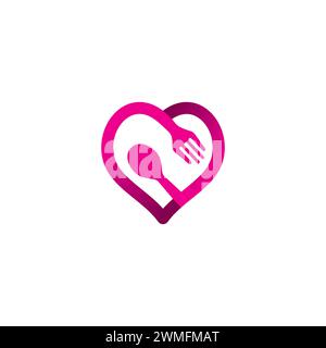 Love Food Logo. Icon Food simple Stock Vector